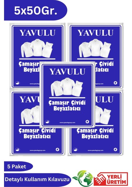 Çamaşır Çividi Mavi Toz Çivit Çamaşır Beyazlatıcı Çamaşır Çiviti 5 Paket 50GR