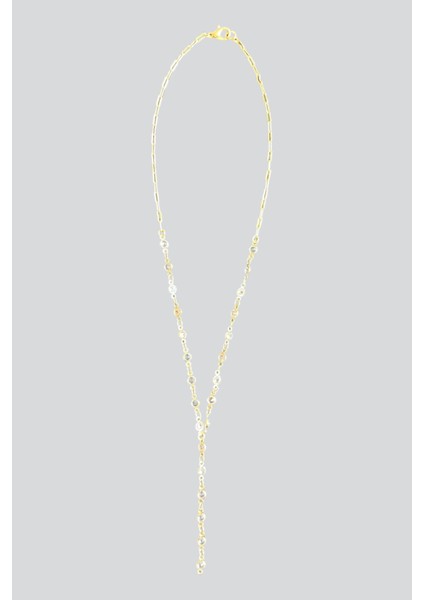 Yuvarlak Taşlı Y Kolye