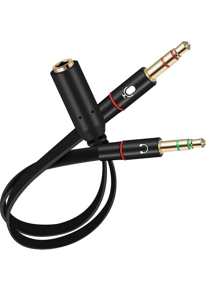 Aux Splitter Y Kablo 1 Dişi 2 Erkek Cabble Adapters For Computer 3.5 mm Headphone 2 Male To 1 Female 3.5mm Çevirici