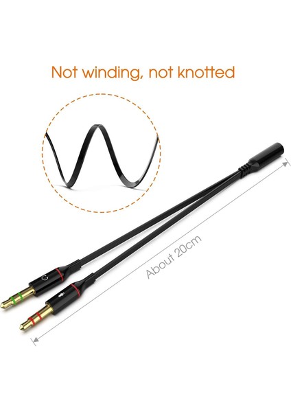 Aux Splitter Y Kablo 1 Dişi 2 Erkek Cabble Adapters For Computer 3.5 mm Headphone 2 Male To 1 Female 3.5mm Çevirici