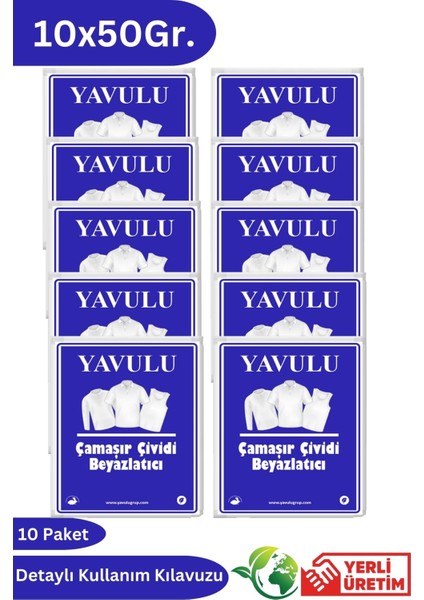Çamaşır Çividi Mavi Toz Çivit Çamaşır Beyazlatıcı Çamaşır Çiviti 10 Paket 50GR