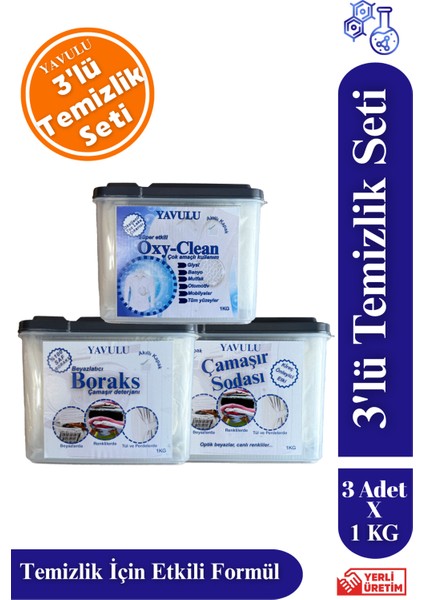 Ev Temizlik Seti Üçlü Set (Boraks - Çamaşır Sodası - Oxy-Clean)