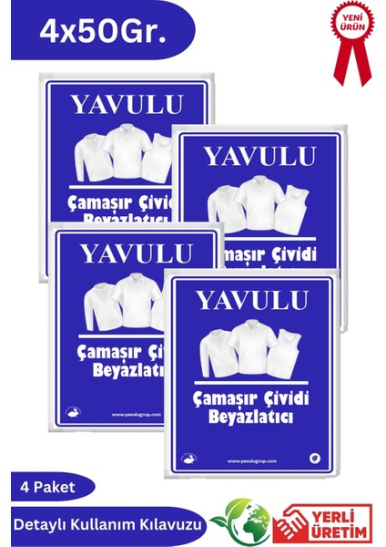 Çamaşır Çividi Mavi Toz Çivit Çamaşır Beyazlatıcı Çamaşır Çiviti 4 Paket 50GR