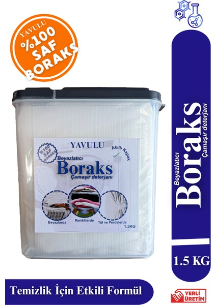 Boraks Çamaşır Deterjanı (%100 Saf Boraks) Beyazlatıcı Boraks 1500G-1.5KG Büyük Boy