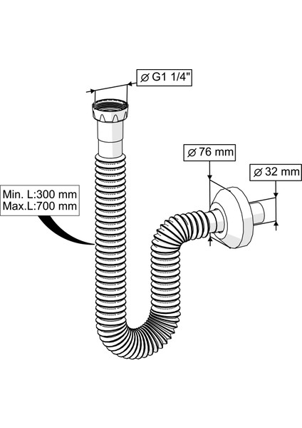 Elixir Pop-Up Lavabo Sifonu – Seramik Başlık (G1-1/4”)