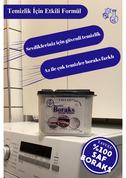 Boraks Çamaşır Deterjanı Beyazlatıcı Boraks (%100 Saf Boraks) 1000G-1KG modelleri