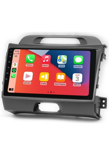 D100454 QLED Ekran Kia Sportage 2010 2015 4gb Ram 64GB Hafıza Carplay Android Multimedya Teyp
