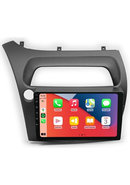 D100456 QLED Ekran Honda Civic Hb 2006-2011 4gb Ram 64GB Hafıza Carplay Android Multimedya Teyp