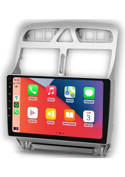 D100460 QLED Ekran Peugeout 307 2002 2013 4gb Ram 64GB Hafıza Carplay Android Multimedya Teyp