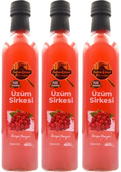 Üzüm Sirkesi Katkısız Doğal 3x500 ml | Özel Üretim