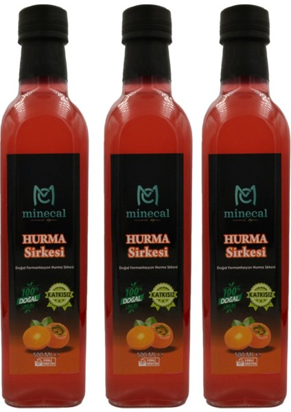 Hurma Sirkesi 3X500 ml – %100 Katkısız Doğal | Şekersiz | Koruyucu Içermez
