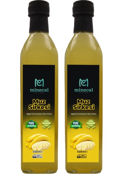 Muz Sirkesi 2x500 ml – Katkısız Doğal | Şekersiz | Koruyucu İçermez