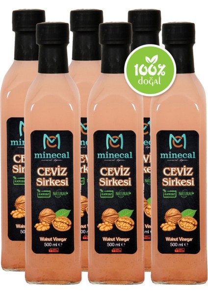 Ceviz Sirkesi 6X500 ml – %100 Katkısız Doğal | Şekersiz | Koruyucu Içermez