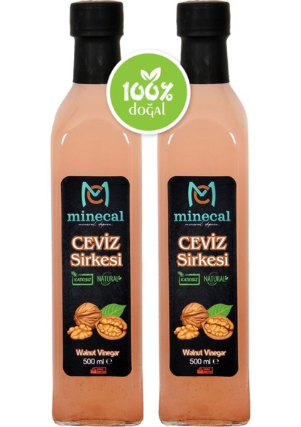 Ceviz Sirkesi 2X500 ml – %100 Katkısız Doğal | Şekersiz | Koruyucu Içermez