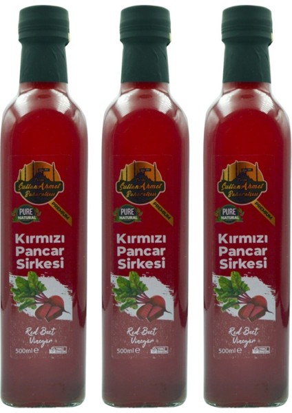 Kırmızı Pancar Sirkesi Katkısız Doğal 3x500 ml | Özel Üretim