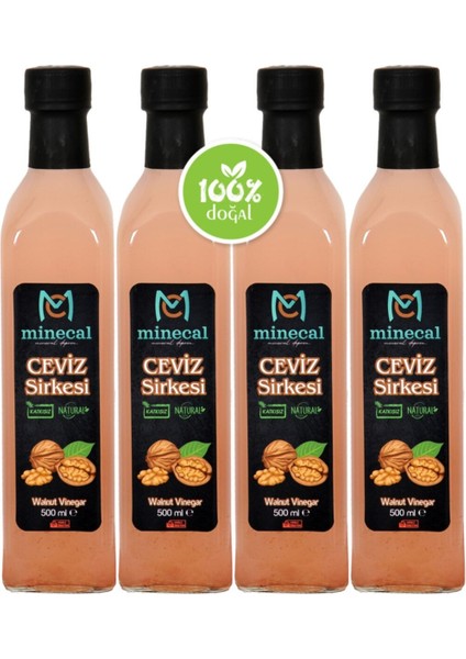 Ceviz Sirkesi 4X500 ml – %100 Katkısız Doğal | Şekersiz | Koruyucu Içermez