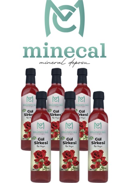 Gül Sirkesi 6X500 ml – %100 Katkısız Doğal | Şekersiz | Koruyucu Içermez