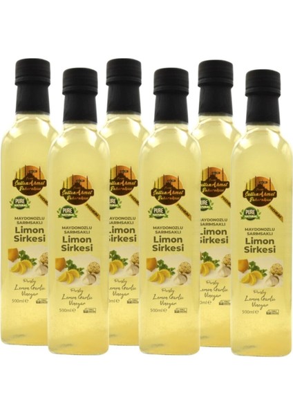 Maydanozlu Sarımsaklı Limon Sirkesi 6x500 ml – Katkısız Doğal | Özel Üretim