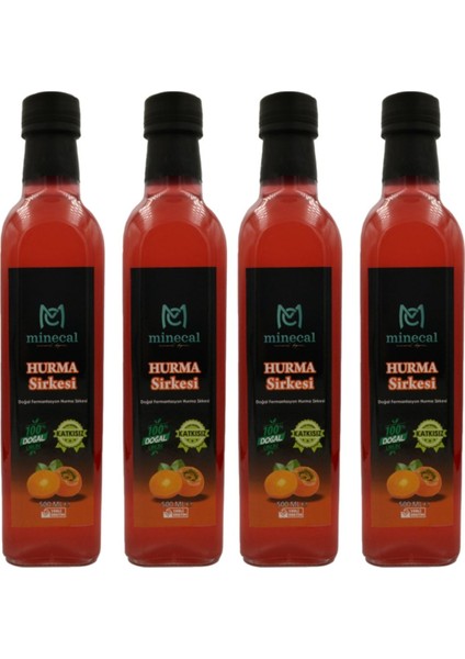 Hurma Sirkesi 4X500 ml – %100 Katkısız Doğal | Şekersiz | Koruyucu Içermez