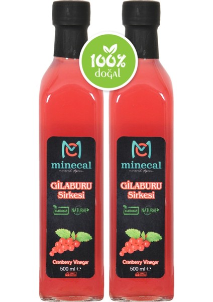 Gilaburu Sirkesi 2X500 ml – %100 Katkısız Doğal | Şekersiz | Koruyucu Içermez