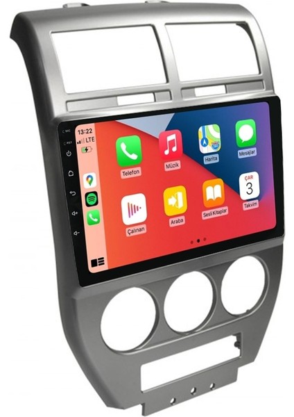 D100464 QLED Ekran Jeep Compass 2007 2009 4gb Ram 64GB Hafıza Carplay Android Multimedya Teyp