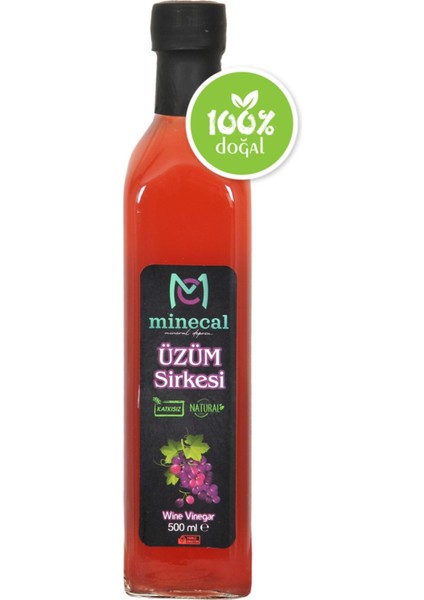 Üzüm Sirkesi 500 ml – Katkısız Doğal | Şekersiz | Koruyucu İçermez