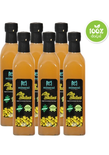 Alıç Sirkesi 6X500 ml – %100 Katkısız Doğal | Şekersiz | Koruyucu Içermez
