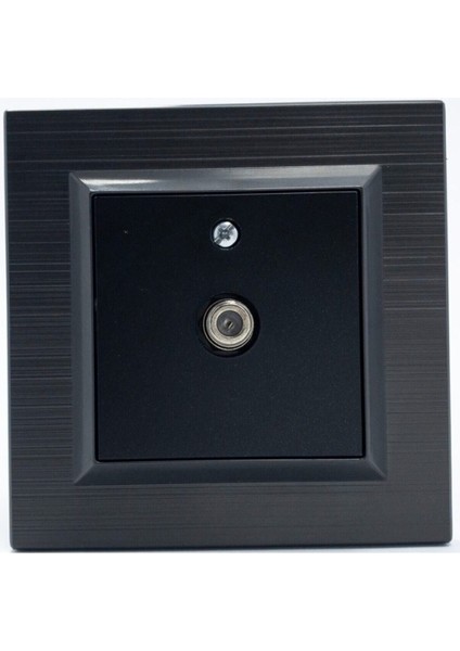 Quantum Antrasit Siyah F Tip Uydu Tv Prizi Mekanizma+Çerçeve