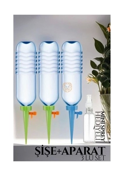 Çiçek Damlama Sulama Şişe Aparat Seti 3 Şişe