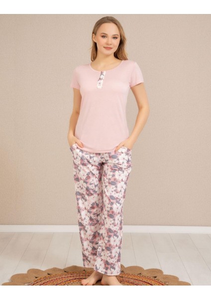 Perfect Club Kadın Bisiklet Yaka Kısa Kol Pijama Takımı 4369 - 1 Adet