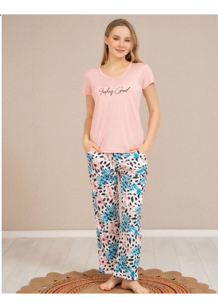 Perfect Club Kadın Bisiklet Yaka Kısa Kol Pijama Takımı 4371 - 1 Adet