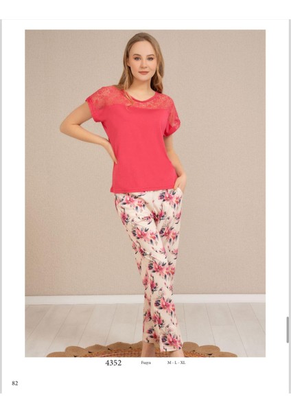 Perfect Club Kadın Bisiklet Dantel Yaka Yarım Kol Pijama Takımı 4352 - 1 Adet fiyatları