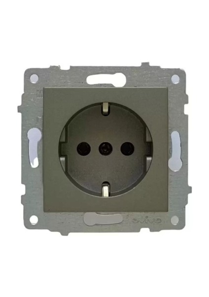 Antrasit Topraklı Priz Çerçevesiz