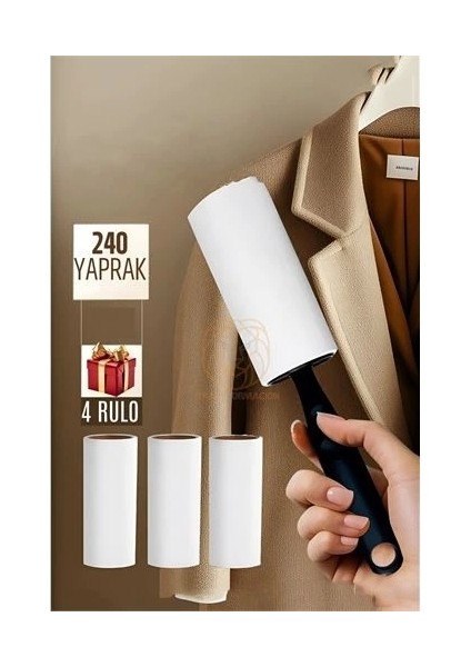Tüy Alıcı Rulo Tüy Toplayıcı 240 Yaprak 4 Top
