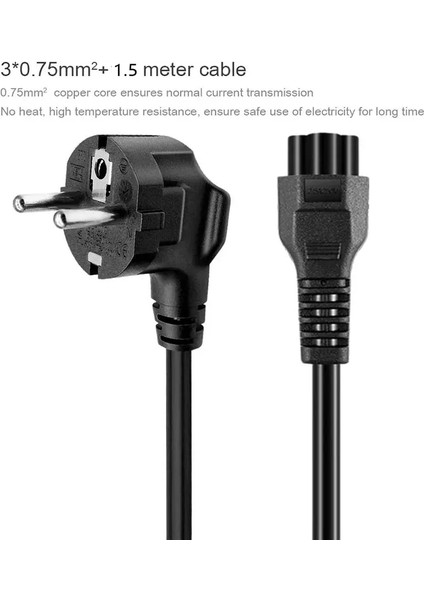 1.5 Metre Dizüstü Uzatma Kablosu C5 Ab Güç Kablosu Güç Kaynağı Ceryan Kablosu Hp Sony Asus Lenovo Samsung Dizüstü Güç Adaptörü Kablosu 1.5mt