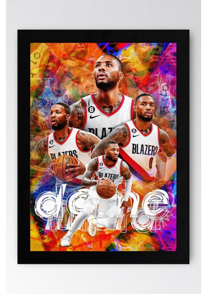 Damian Lillard Çerçeveli Tablo - Basketbol Nba Posteri Tablo
