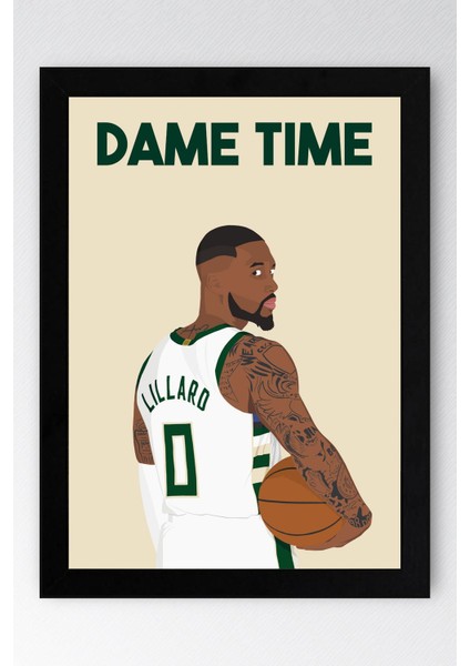 Damian Lillard Çerçeveli Tablo - Dame Time Nba Posteri Tablo