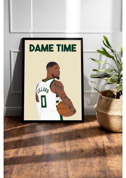 Damian Lillard Çerçeveli Tablo - Dame Time Nba Posteri Tablo fiyatları
