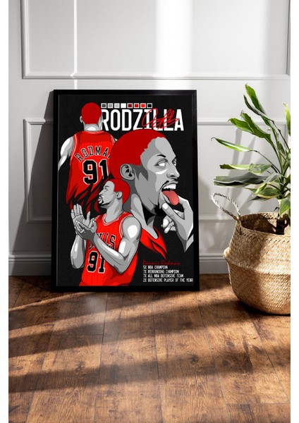 Dennis Rodman Çerçeveli Tablo - Rodzilla Nba Posteri Tablo fiyatları