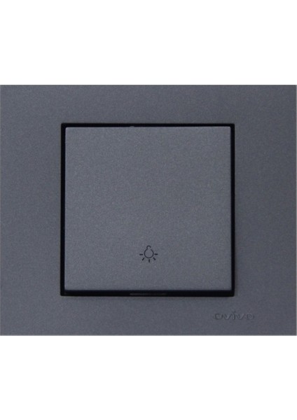 3 Adet Ovivo Grano Metalik Füme Zil Anahtarı Çerçeve Dahil (Light)