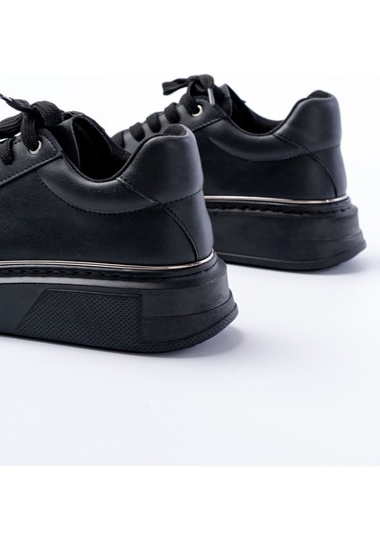 RS-2435 Siyah Platin Bağcıklı Dikişli Günlük Spor Ayakkabı fiyatları
