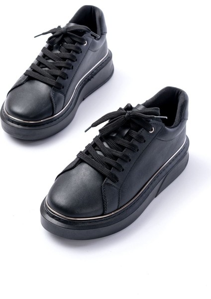 RS-2435 Siyah Platin Bağcıklı Dikişli Günlük Spor Ayakkabı fırsatları