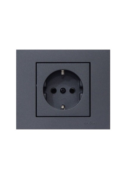 2 Adet Grano Metalik Füme Topraklı Priz Çerçeve Dahil