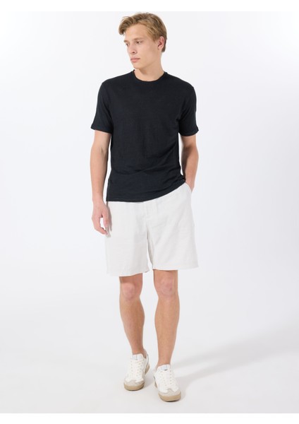 Bisiklet Yaka Siyah Erkek T-Shirt Mr Fıguı