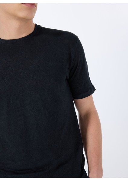 Bisiklet Yaka Siyah Erkek T-Shirt Mr Fıguı modelleri