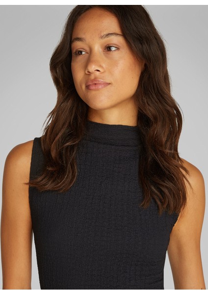 Dik Yaka Düz Siyah Standart Kadın Elbise K20K208304BEH modelleri