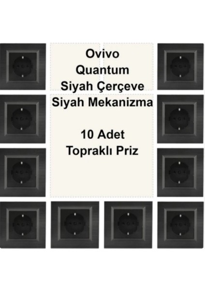 Asyagrup Ovivo Quantum Siyah Çerçeve,set - 10 Adet