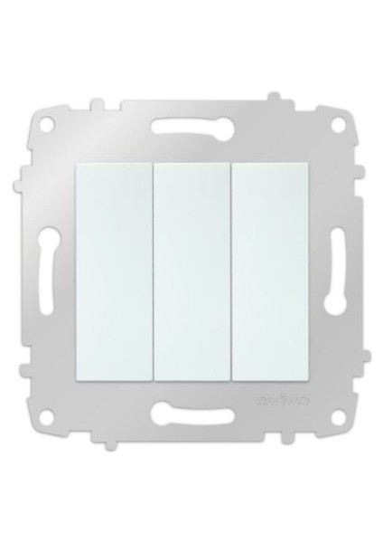 3 Adet Ovivo Grano Beyaz Üçlü Anahtar Çerçevesizdir