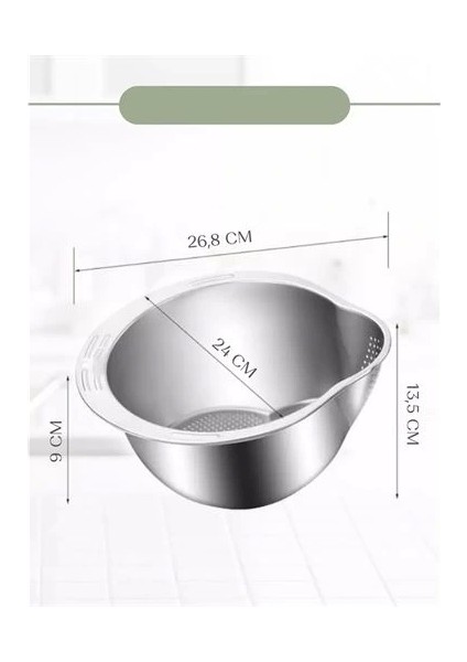 Inox Süzgeç Pirinç Makarna Salata Süzgeci 304 Paslanmaz Çelik 2 Adet fiyatları