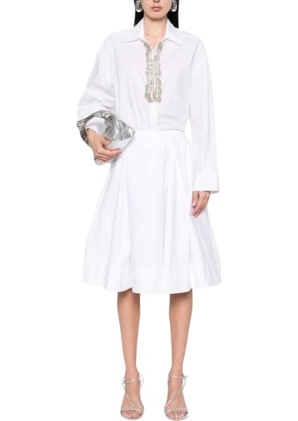 Standart Düz Beyaz Kadın Gömlek 104708